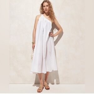 NWT J Crew One-shoulder beach dress in cotton voile, Sz XXS
